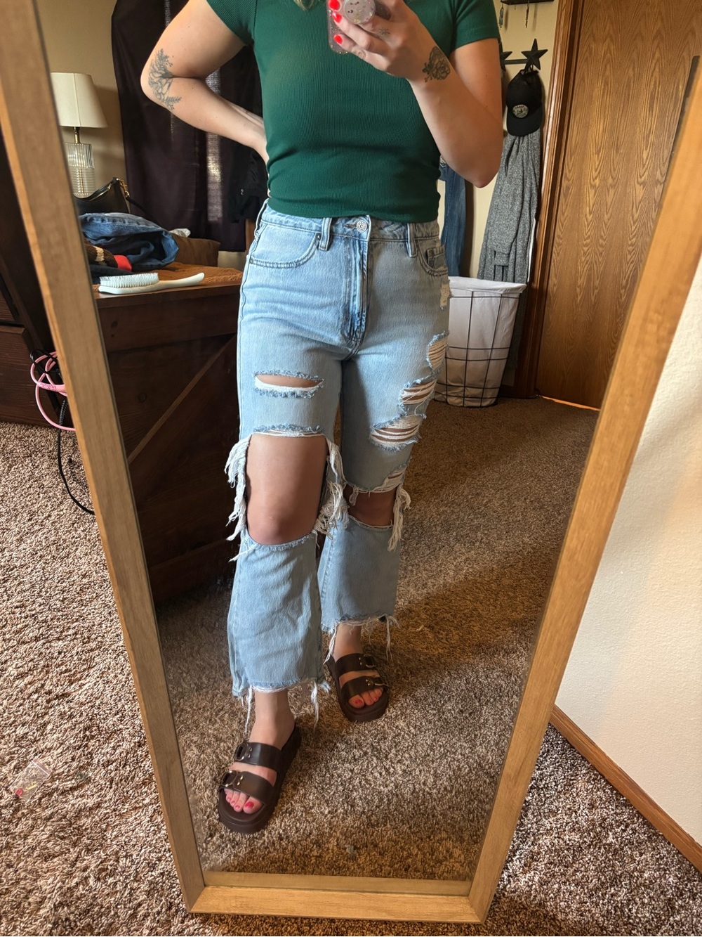 HIDDEN Light Blue Distressed High-Rise Ripped Jeans for Women SIZE 27